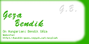 geza bendik business card